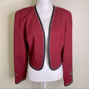 *SOLD*Double D Ranch Wear Blazer jacket Red Womens M Medium Studded Western